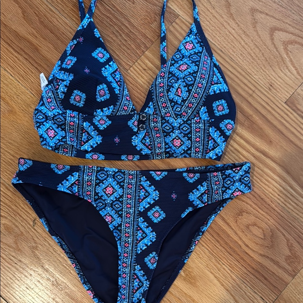 Aerie Blue Patterned Bikini Set